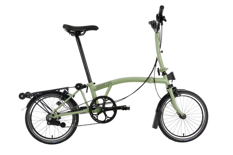 Brompton C Line Explore Mid Bar 6 Speed with Rack in Matcha Green